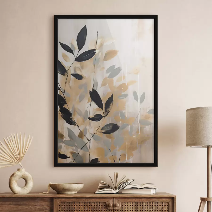 Fototapeta Abstrakcja z gałęzią liści f48608