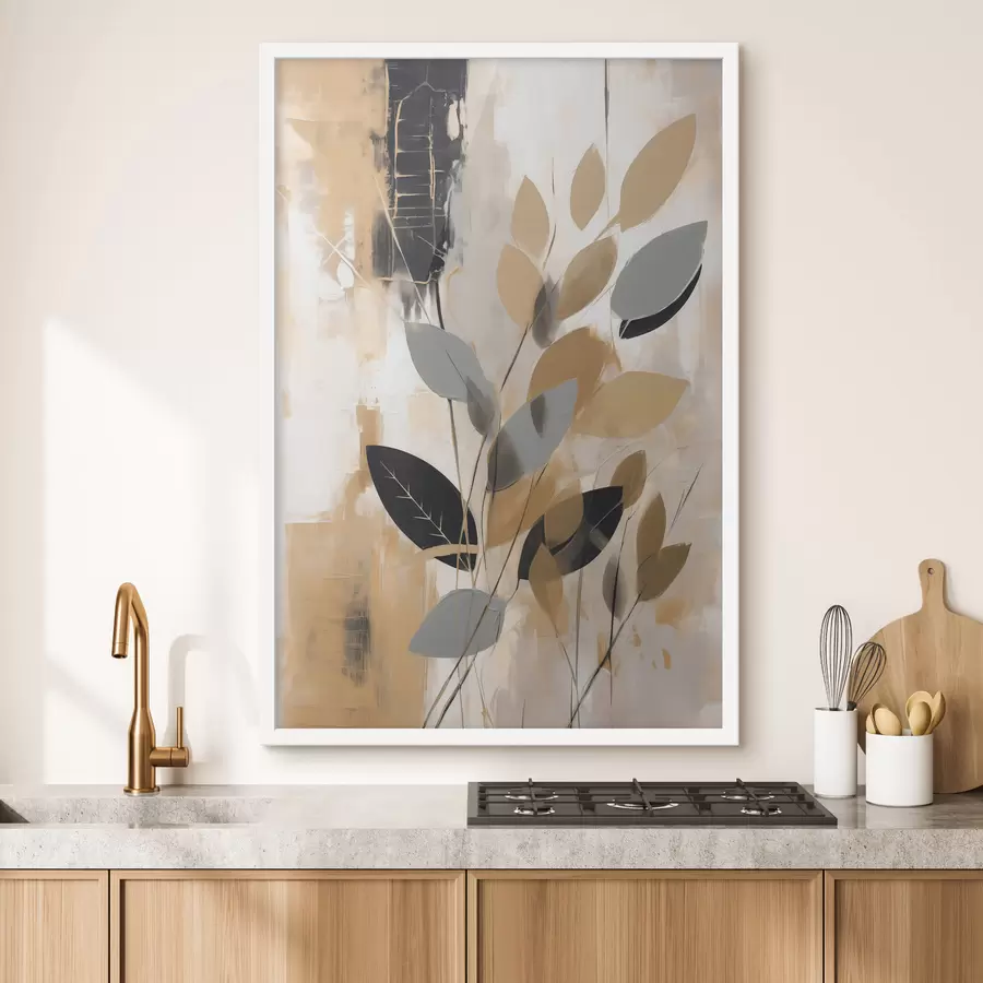 Fototapeta Abstrakcja z gałęzią liści f48609