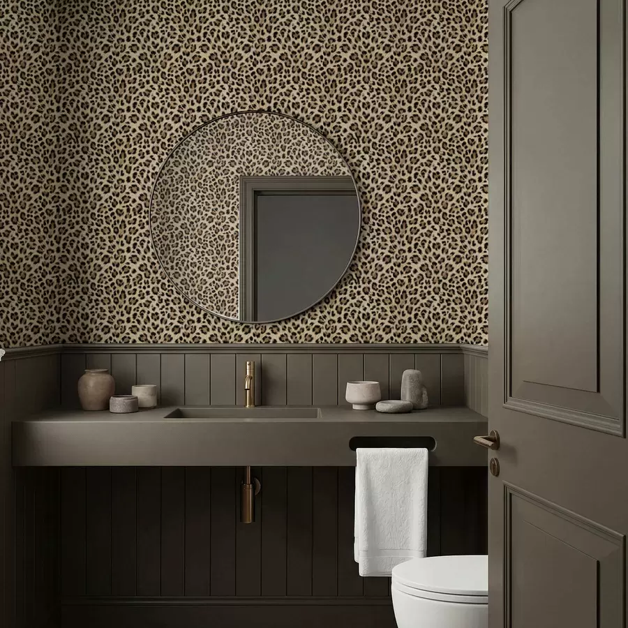 Fototapeta Wzór lamparta z plamkami na jasnym tle a01151