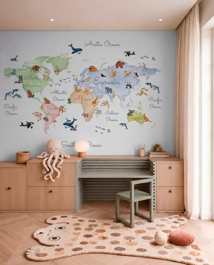 Fototapeta Pastelowy atlas po angielsku c00012en
