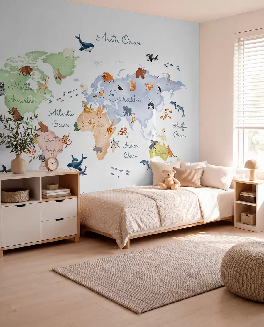 Fototapeta Pastelowy atlas po angielsku c00012en