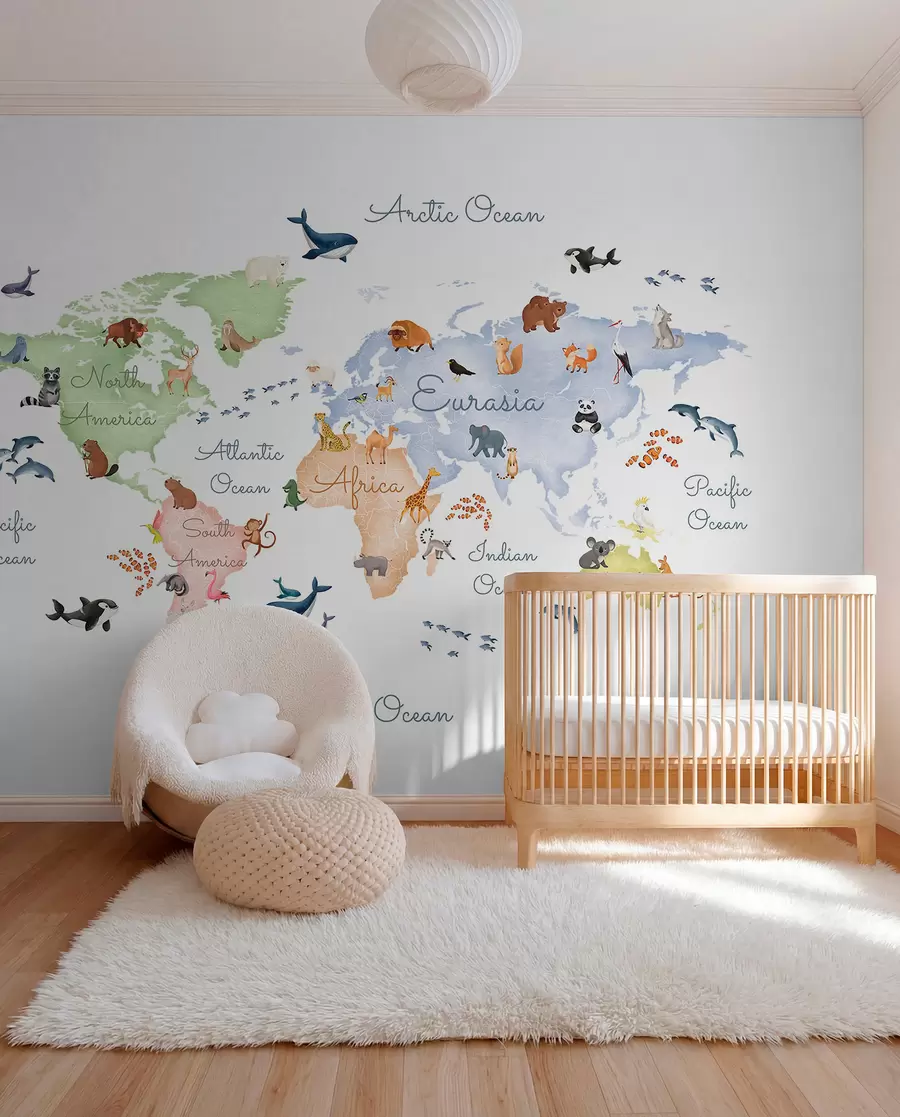 Fototapeta Pastelowy atlas po angielsku c00012en