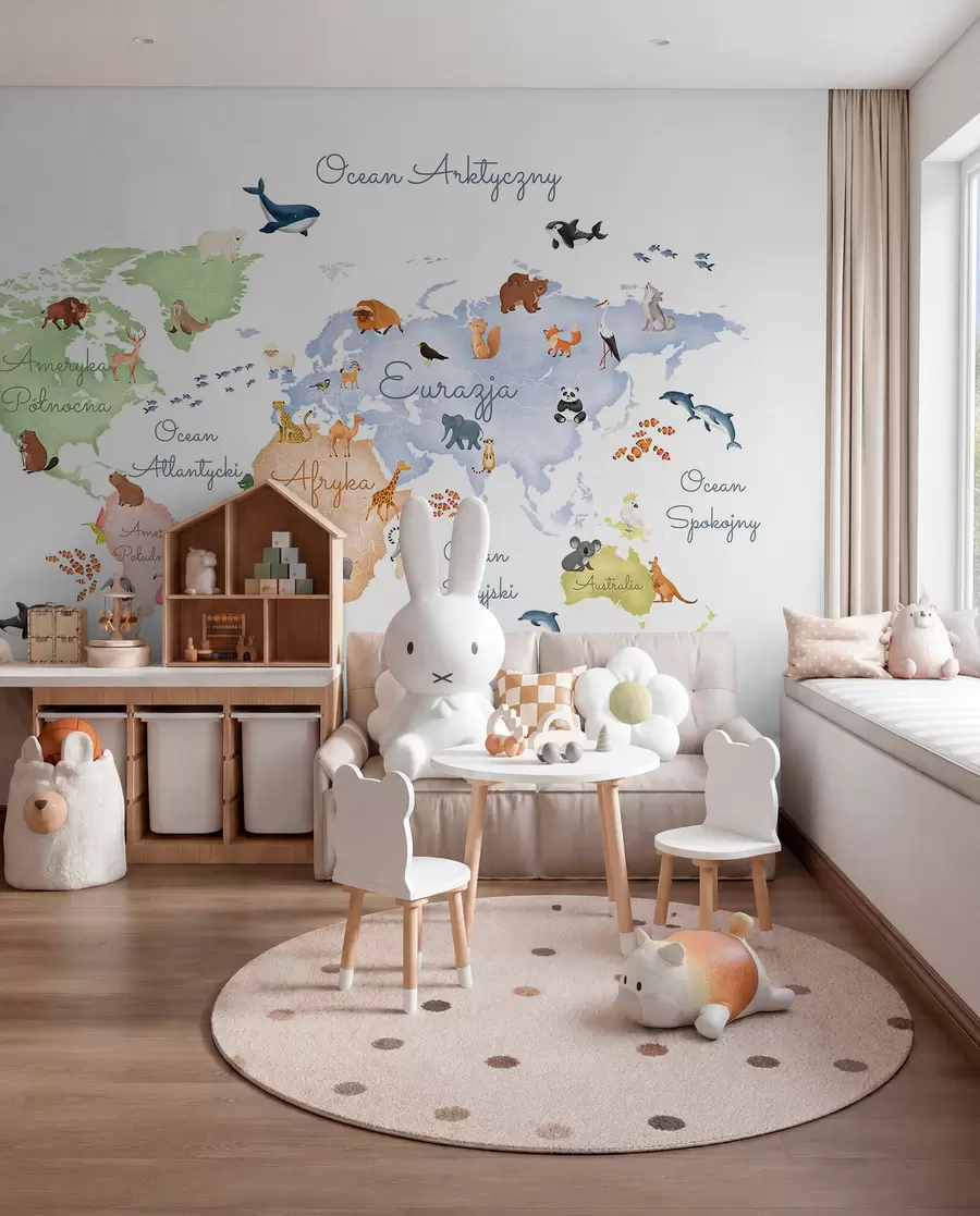 Fototapeta Pastelowy atlas po polsku c00012pl