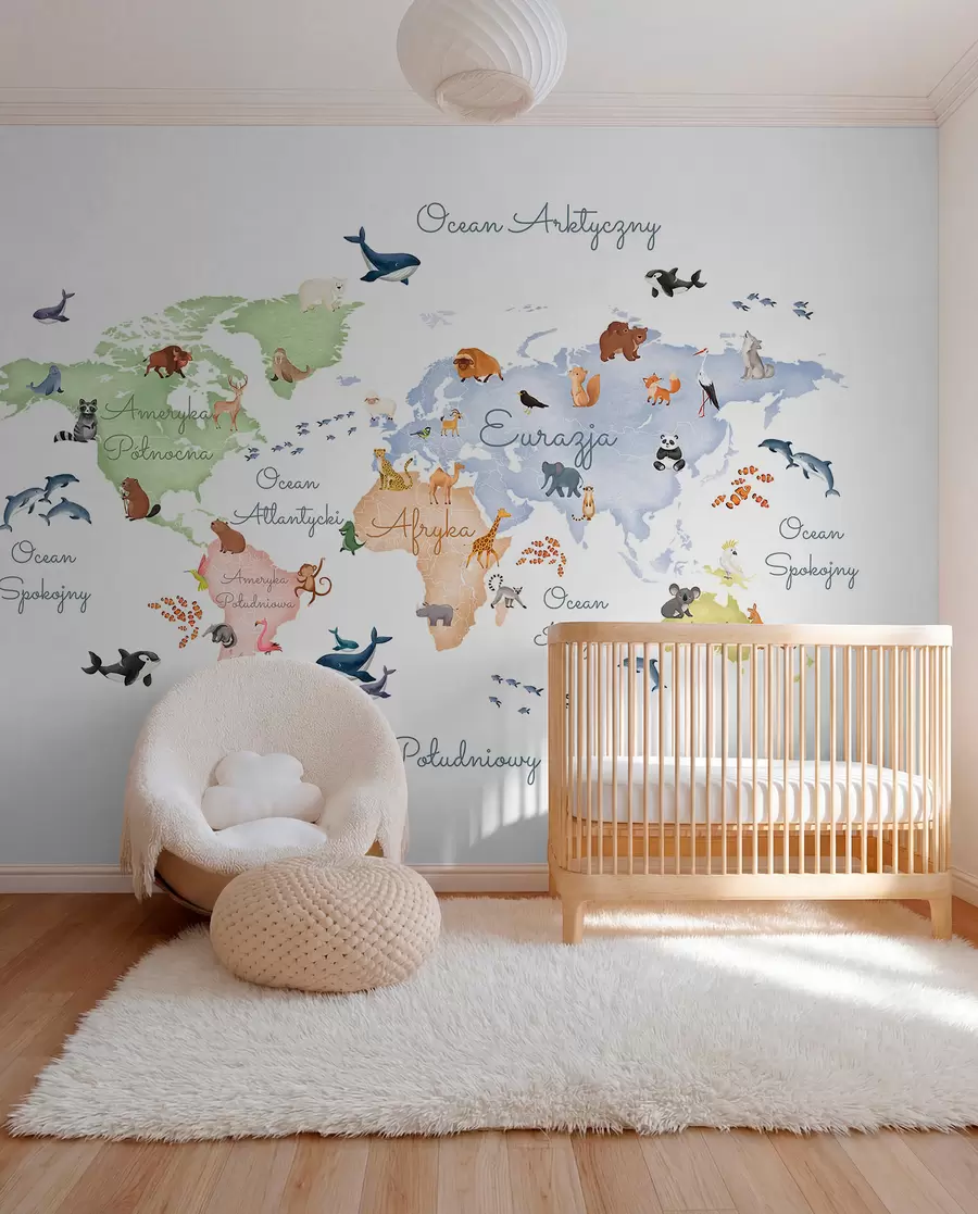 Fototapeta Pastelowy atlas po polsku c00012pl
