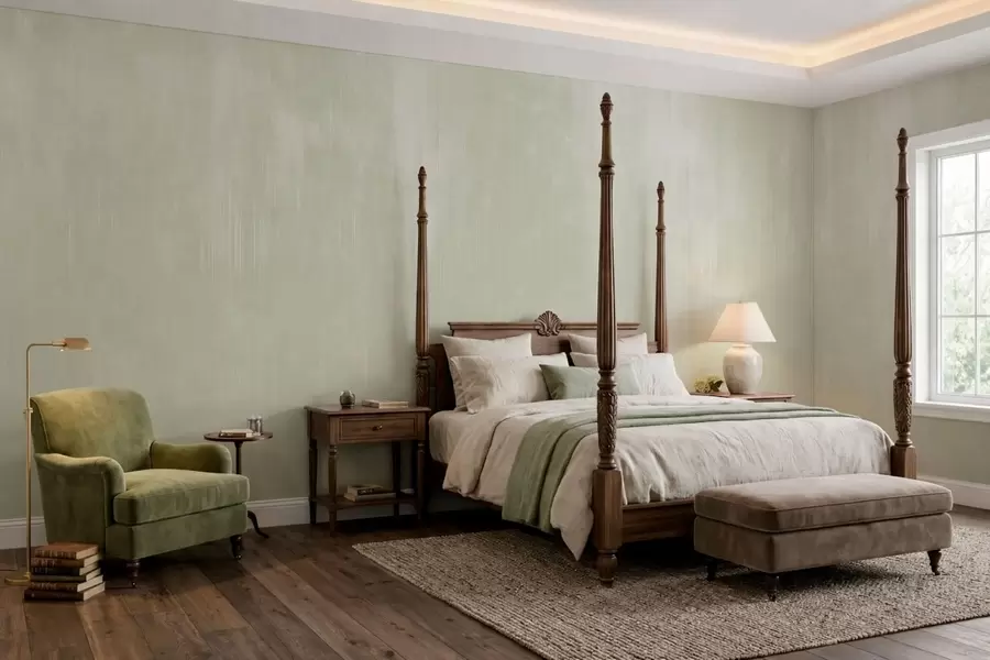 Fototapeta Jasnozielone tło z delikatną pionową fakturą w05121v3