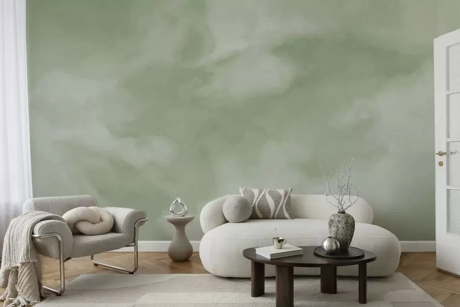 Fototapeta Delikatne, zamglone tło w delikatnych odcieniach zieleni w05426v2