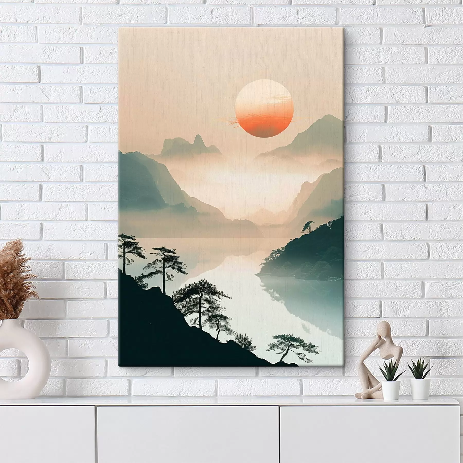 Obraz Gałęzie bambusa w stylu orientalnym s48632