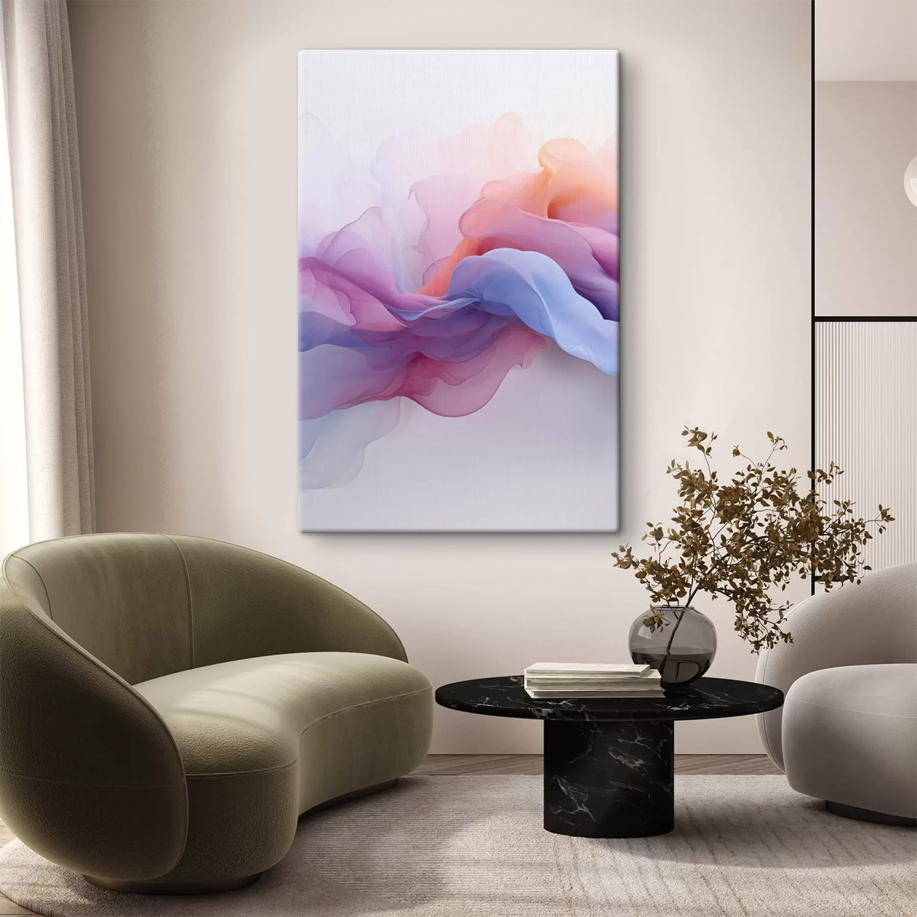 Obraz Abstrakcyjne odcienie różu i fioletu s48637