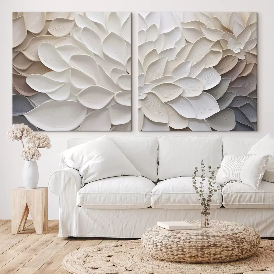 Obraz Abstrakcyjne płatki kwiatów w stylu malarskim m30296