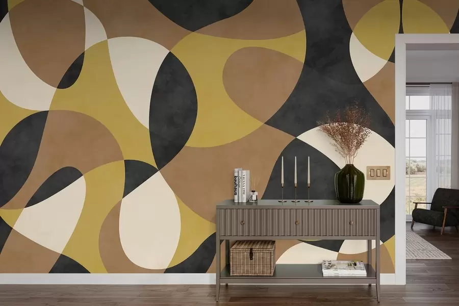 Fototapeta Abstrakcyjny wzór o płynnych kształtach i kontrastach w05149