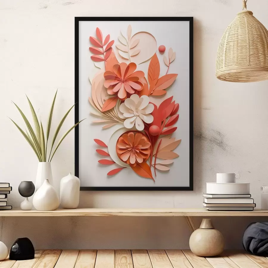 Fototapeta Jasna kompozycja kwiatowa w ciepłych barwach f48600