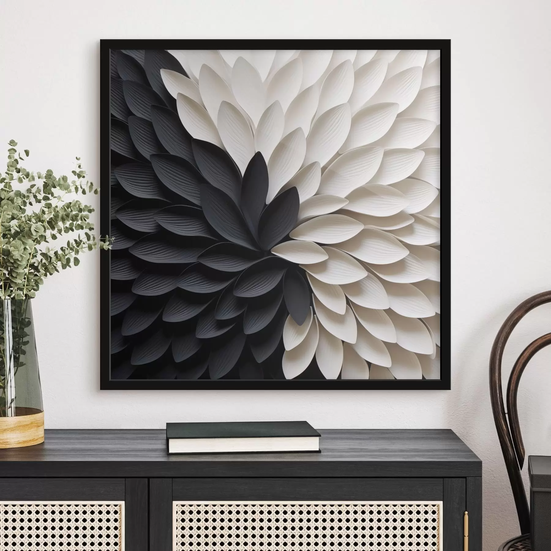 Fototapeta Kontrastujące jasne i ciemne płatki w kształcie kwiatu f48604