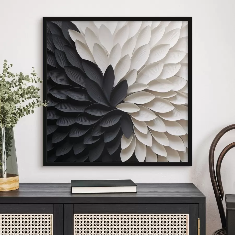 Fototapeta Kontrastujące jasne i ciemne płatki w kształcie kwiatu f48604