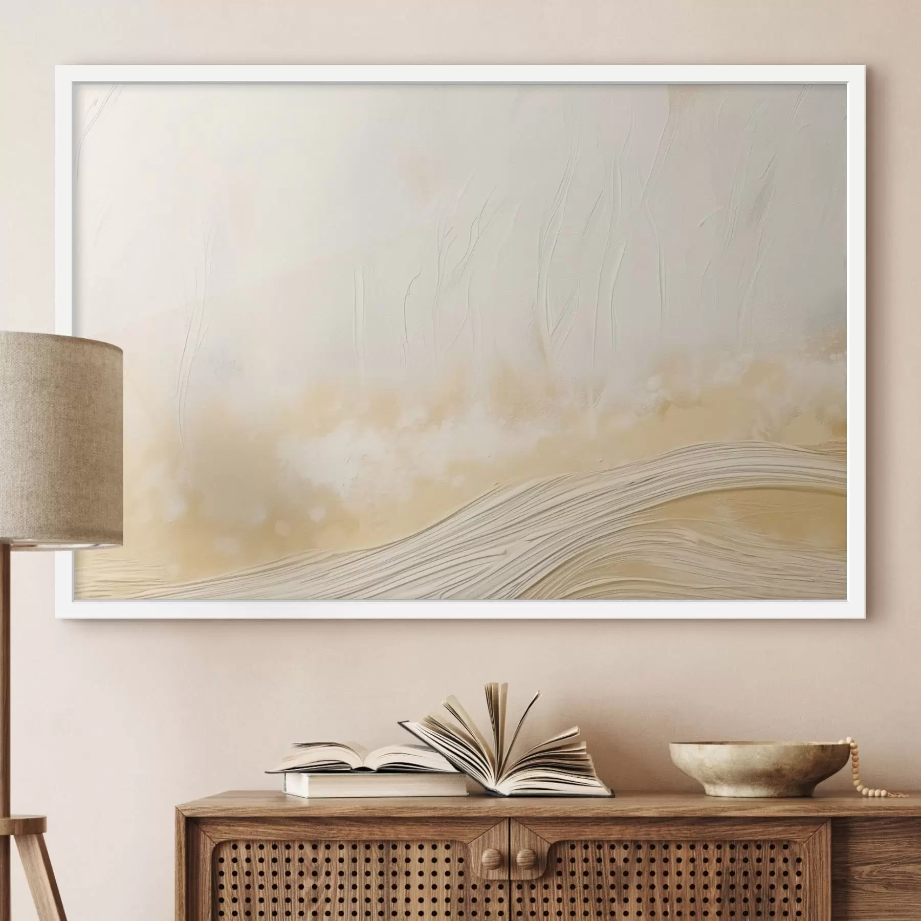 Fototapeta Abstrakcyjny pejzaż z delikatnymi falami i jasnymi odcieniami f48617