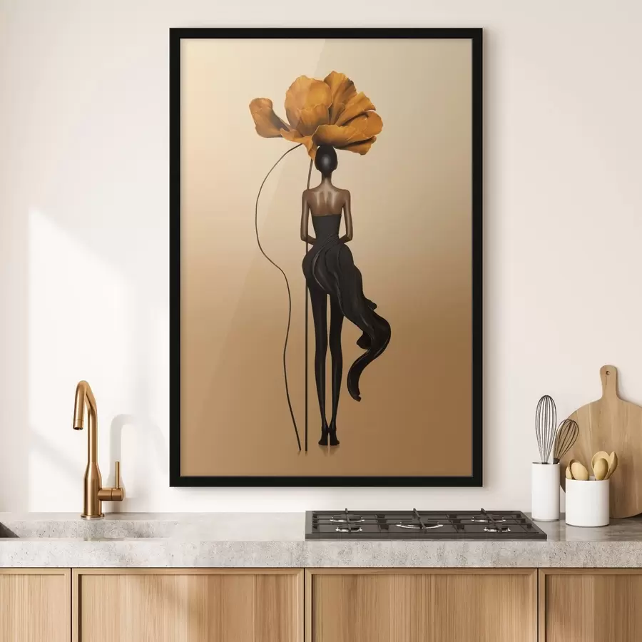 Fototapeta Stylizowana postać z wielkim kwiatem zamiast głowy f48618