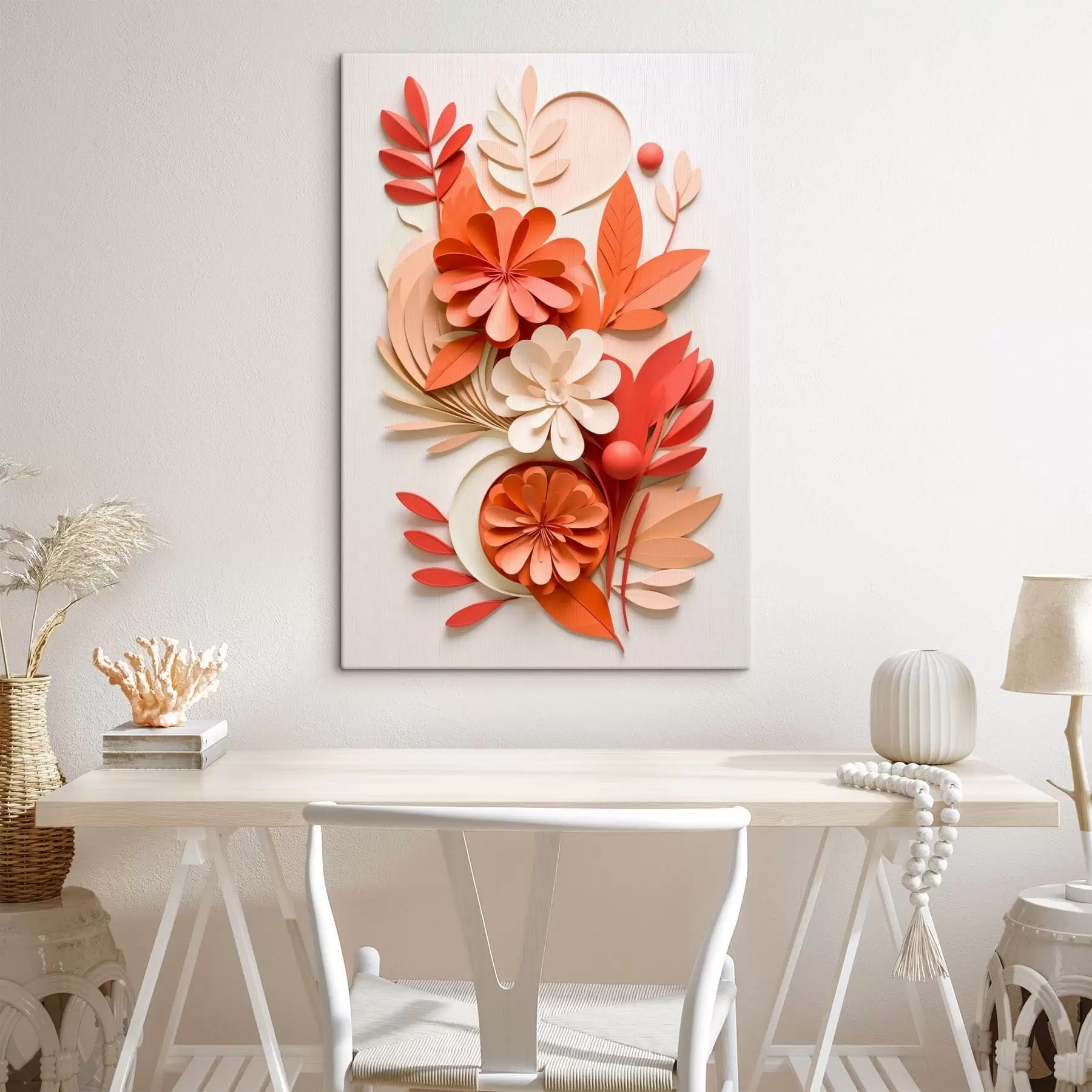 Obraz Jasna kompozycja kwiatowa w ciepłych barwach s48600