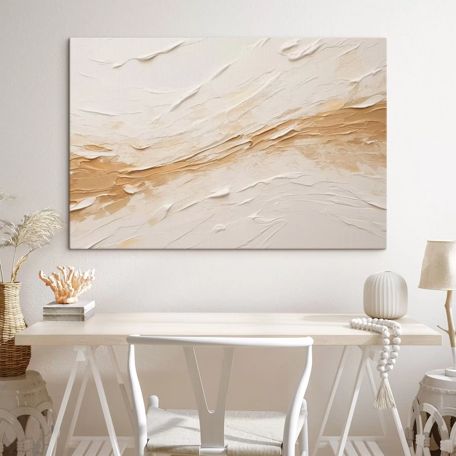 Obraz Lekka faktura z pociągnięciami pędzla i beżowymi przejściami s48616