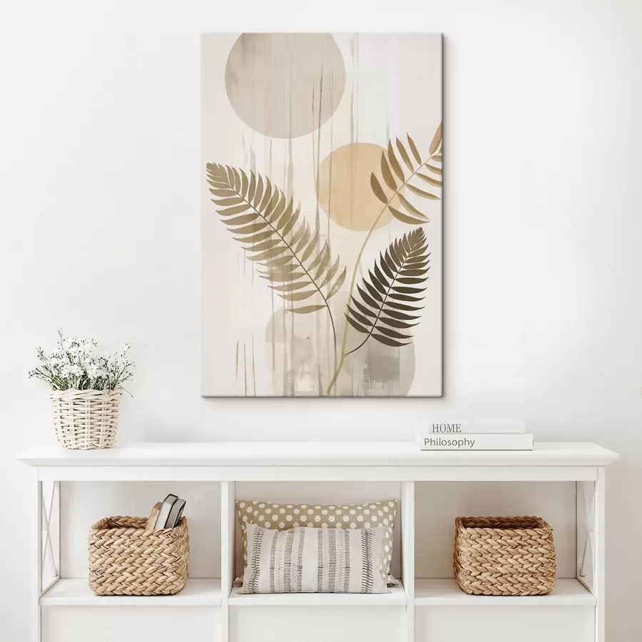 Obraz Abstrakcja z gałęziami i liśćmi s48662