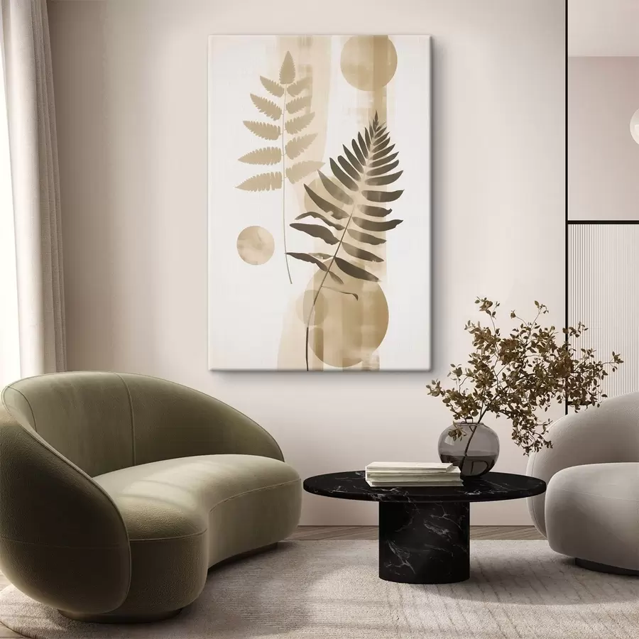 Obraz Abstrakcja z gałęziami i liśćmi s48663