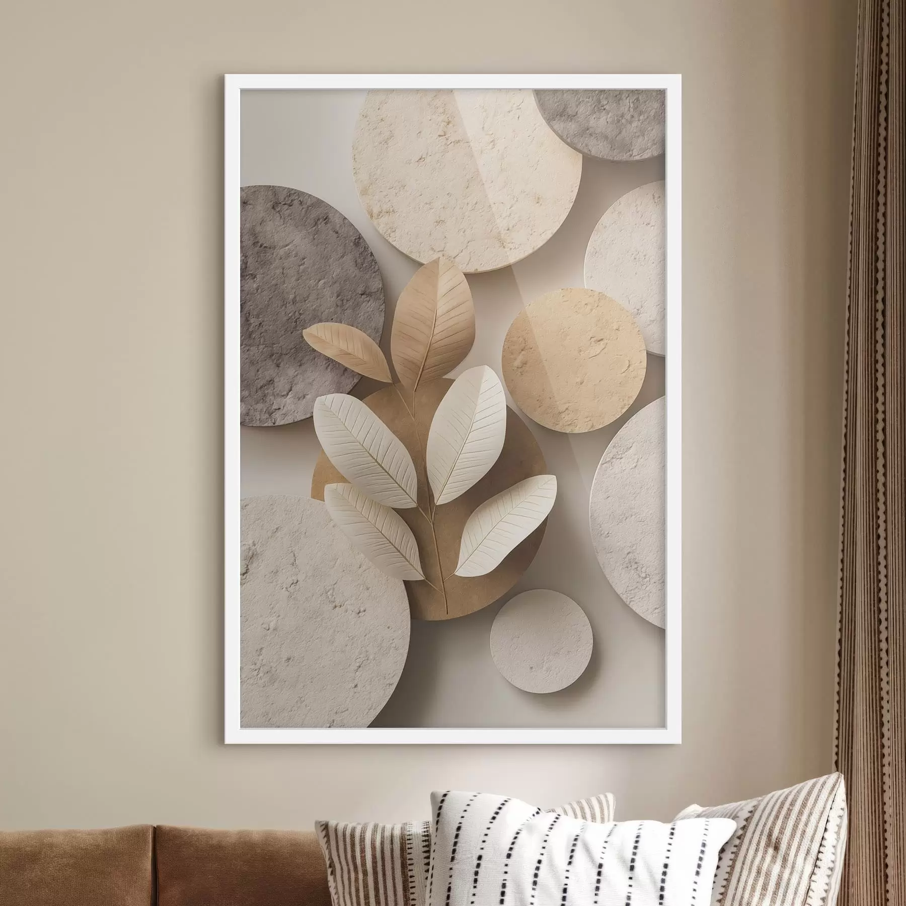 Fototapeta Kompozycja z liśćmi i okręgami f48691