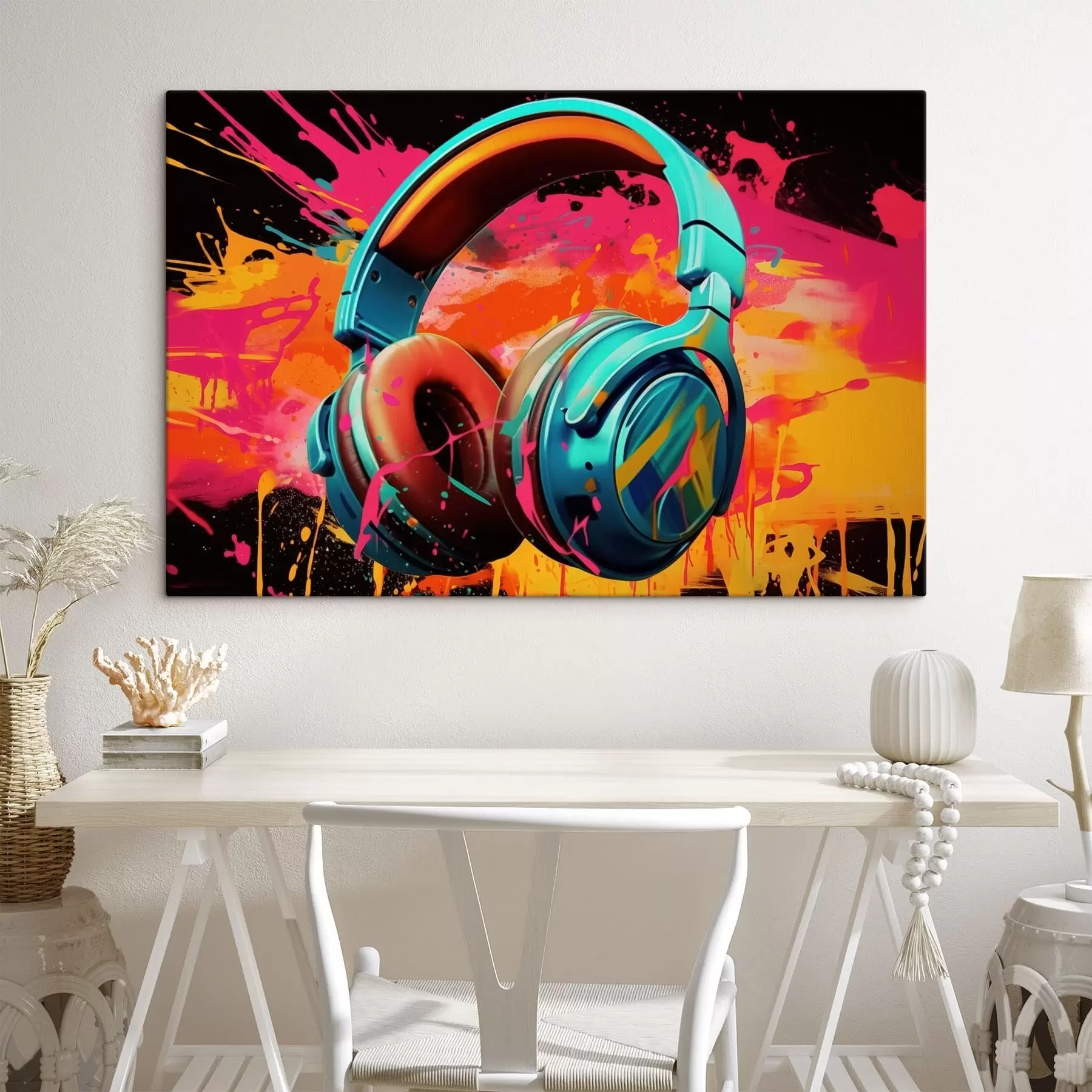 Obraz Słuchawki w jaskrawych kolorach s48720