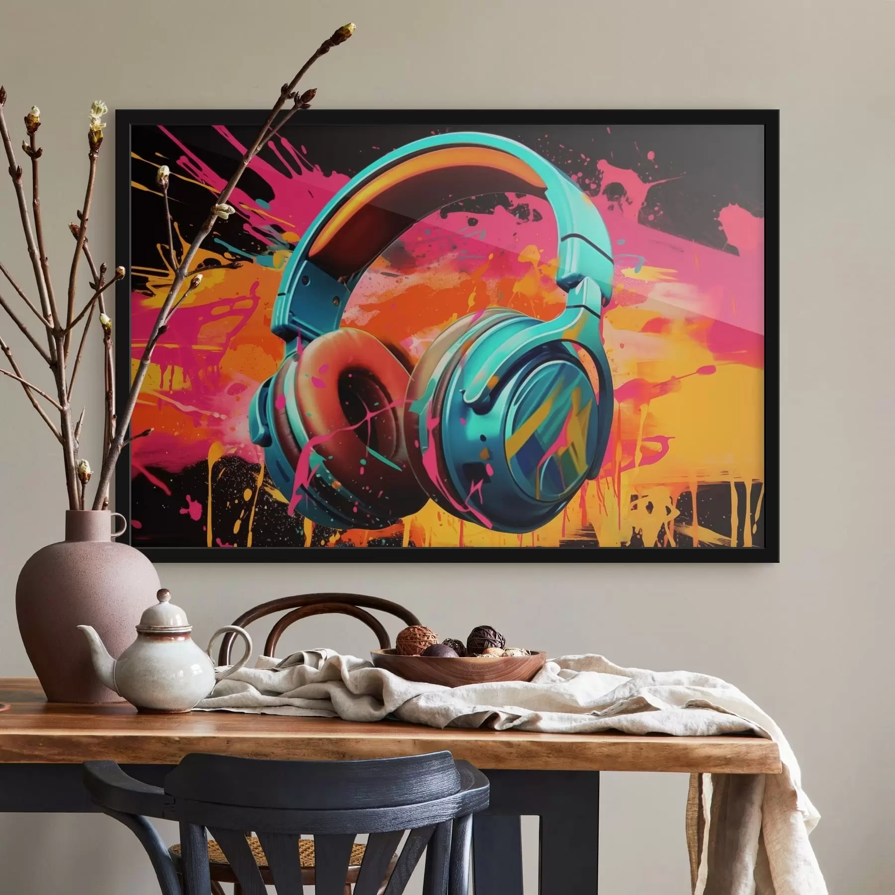 Fototapeta Słuchawki w jaskrawych kolorach f48720