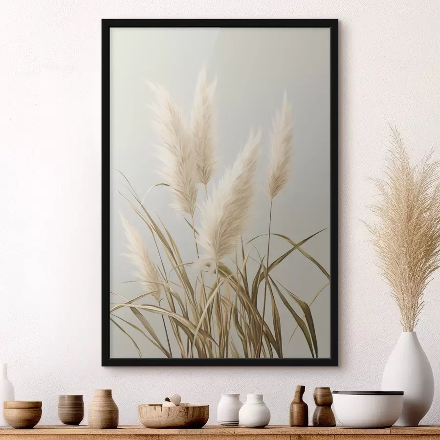 Fototapeta Kilka wysokich, pierzastych trawi pampasowych o długich, smukłych liściach f48723