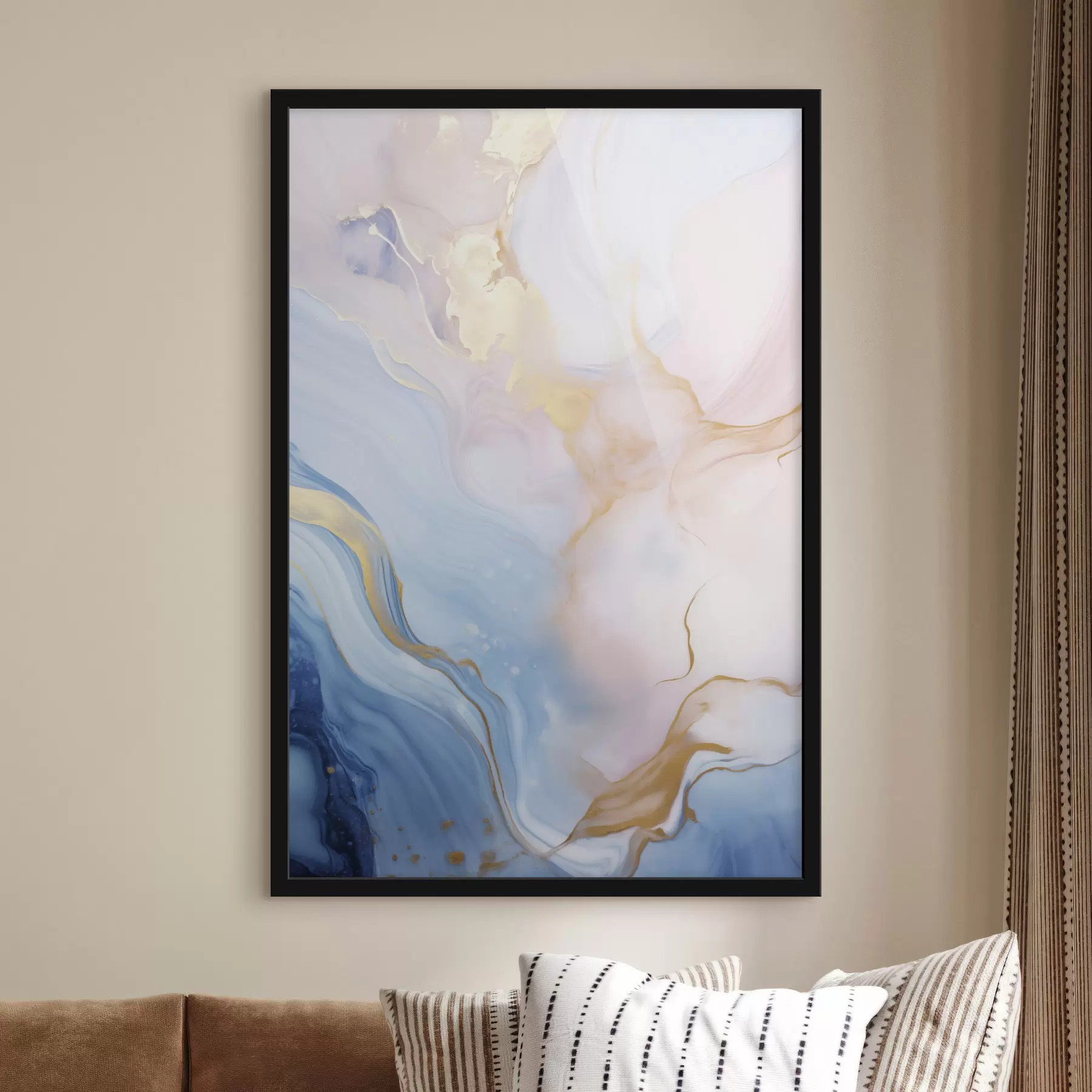 Fototapeta Abstrakcyjna sztuka płynna o fakturze, z wirującymi wzorami w odcieniach różu i błękitu f48730