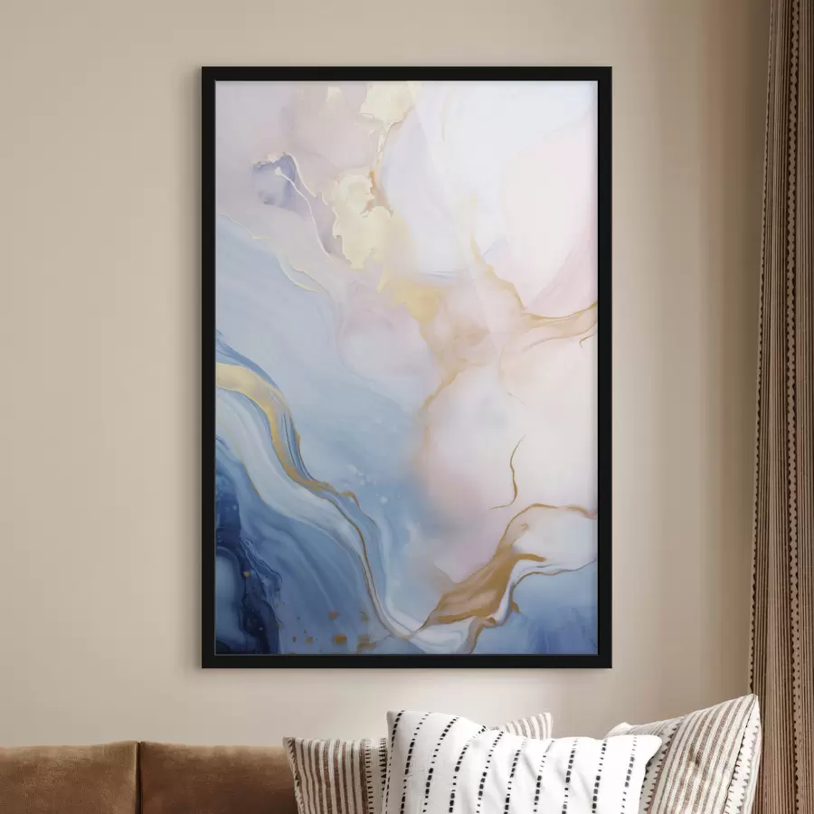 Fototapeta Abstrakcyjna sztuka płynna o fakturze, z wirującymi wzorami w odcieniach różu i błękitu f48730