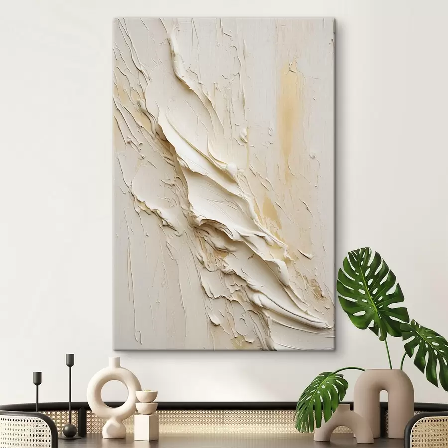 Obraz Teksturowany obraz w odcieniach kremowym i beżowym, styl abstrakcyjny, sztuka minimalistyczna s48737