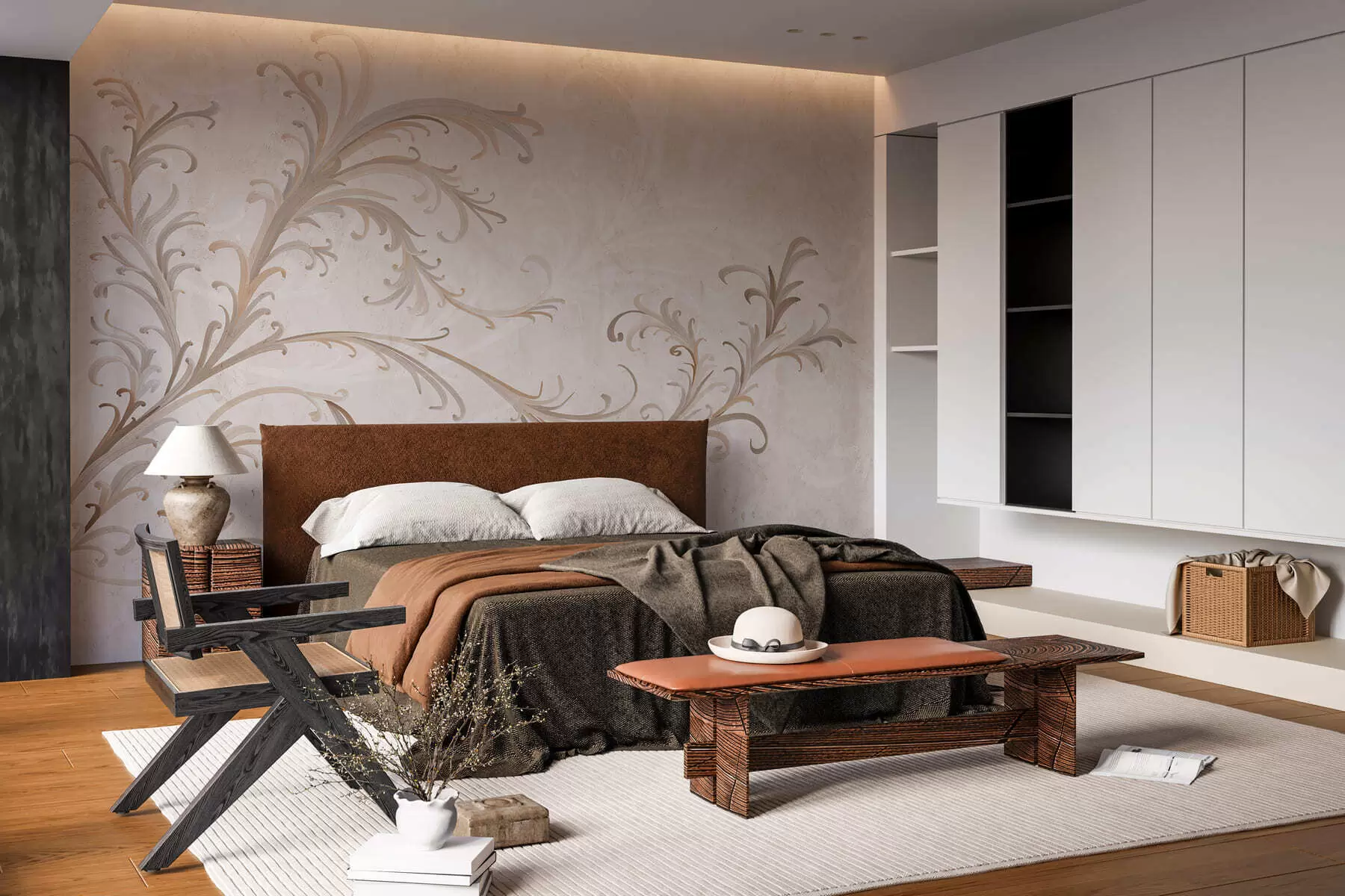 Fototapeta Ozdoby w stylu vintage na ścianie w stylu grunge w05490