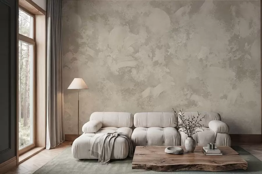 Fototapeta Abstrakcyjna tekstura pędzla w stylu minimalistycznym w odcieniach beżu w05160