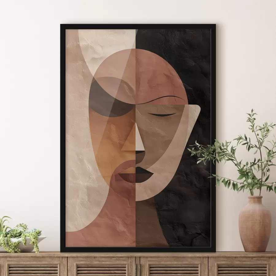 Fototapeta abstrakcyjna twarz w odcieniach kawy f48777