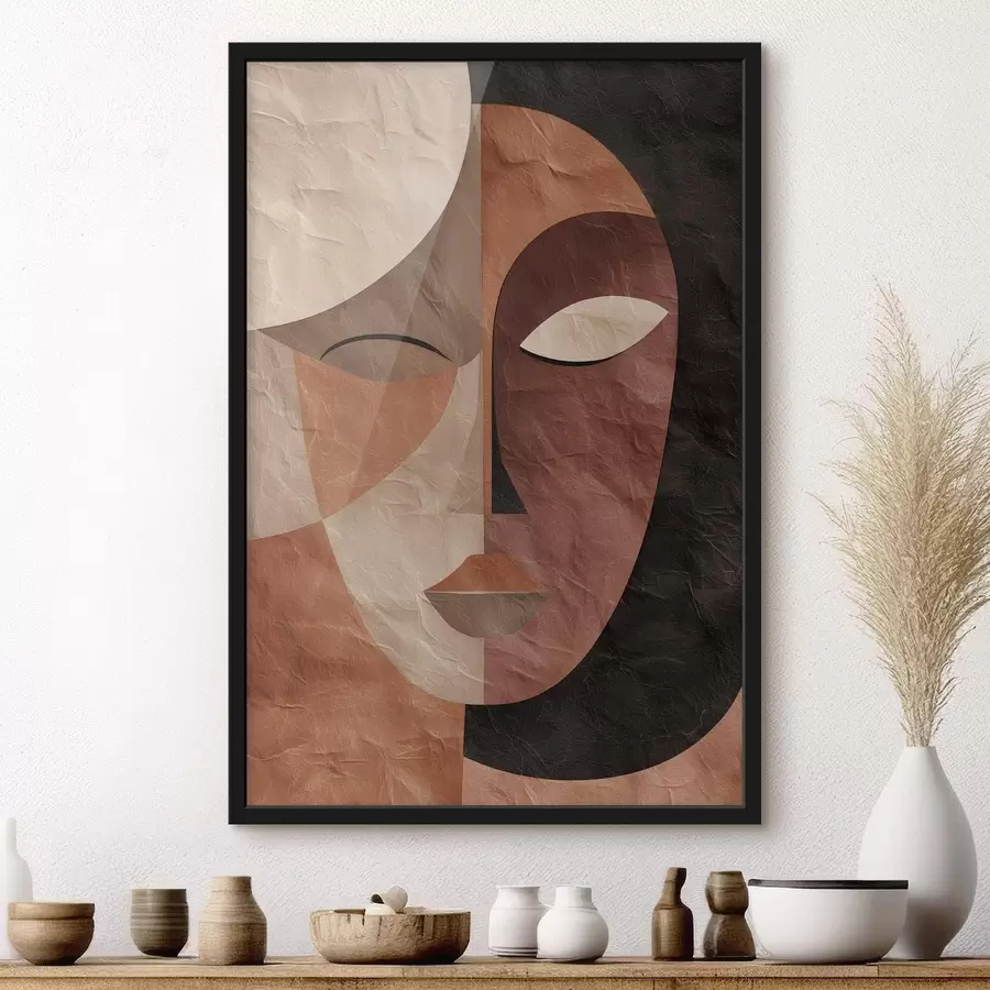 Fototapeta abstrakcyjna twarz w odcieniach kawy f48778