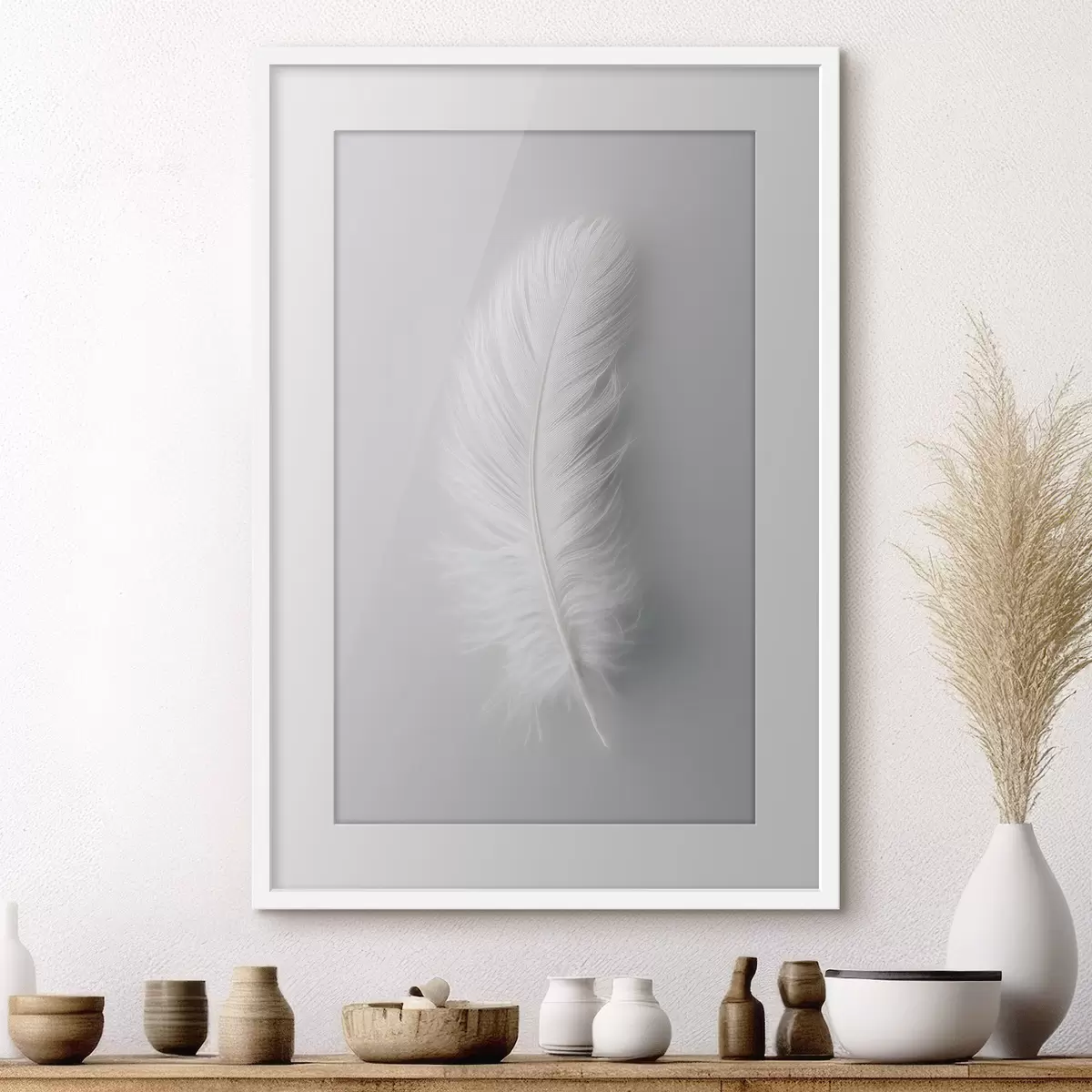 Plakat eleganckie pióro łabędzia f48782