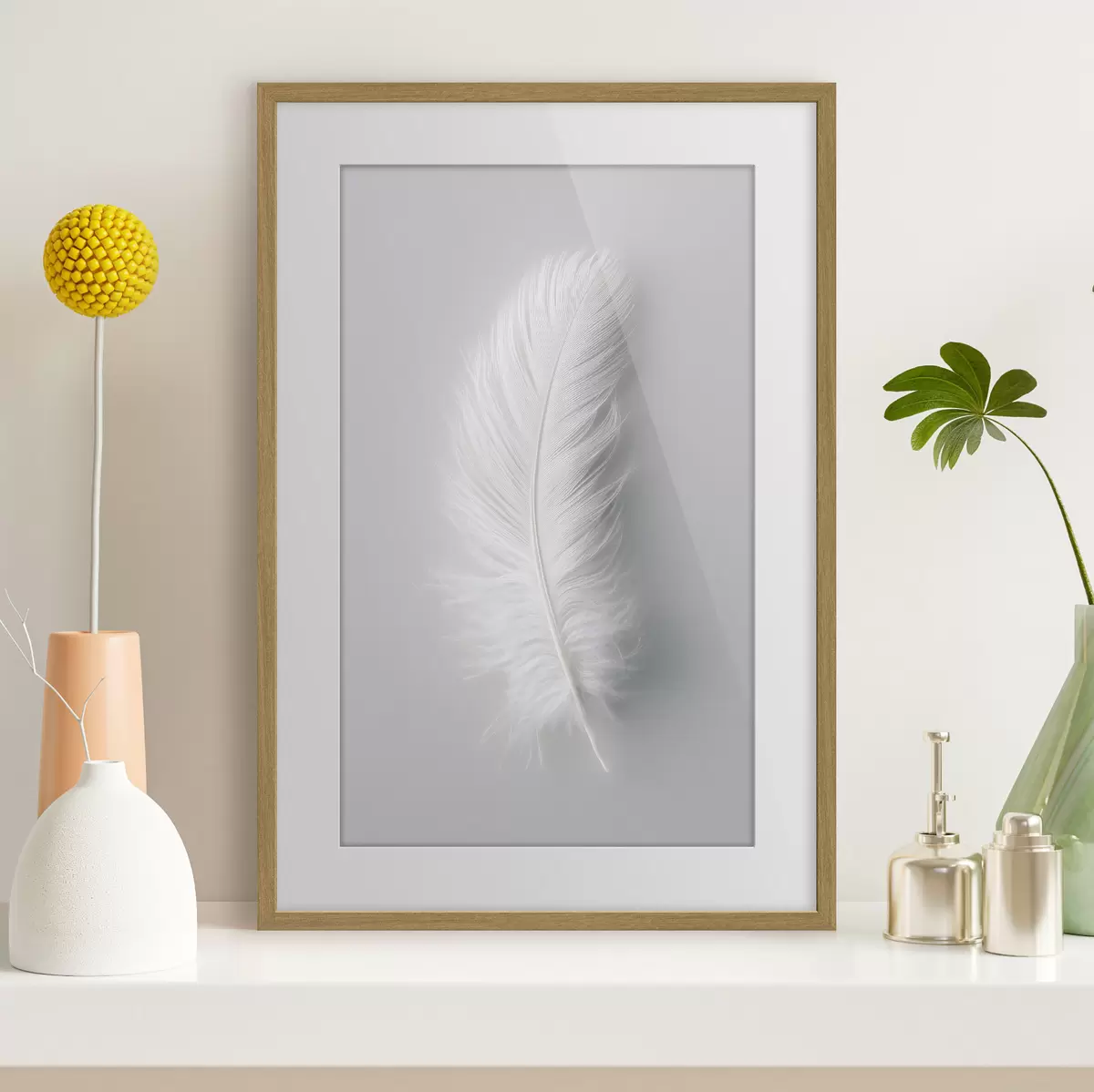Plakat eleganckie pióro łabędzia f48782