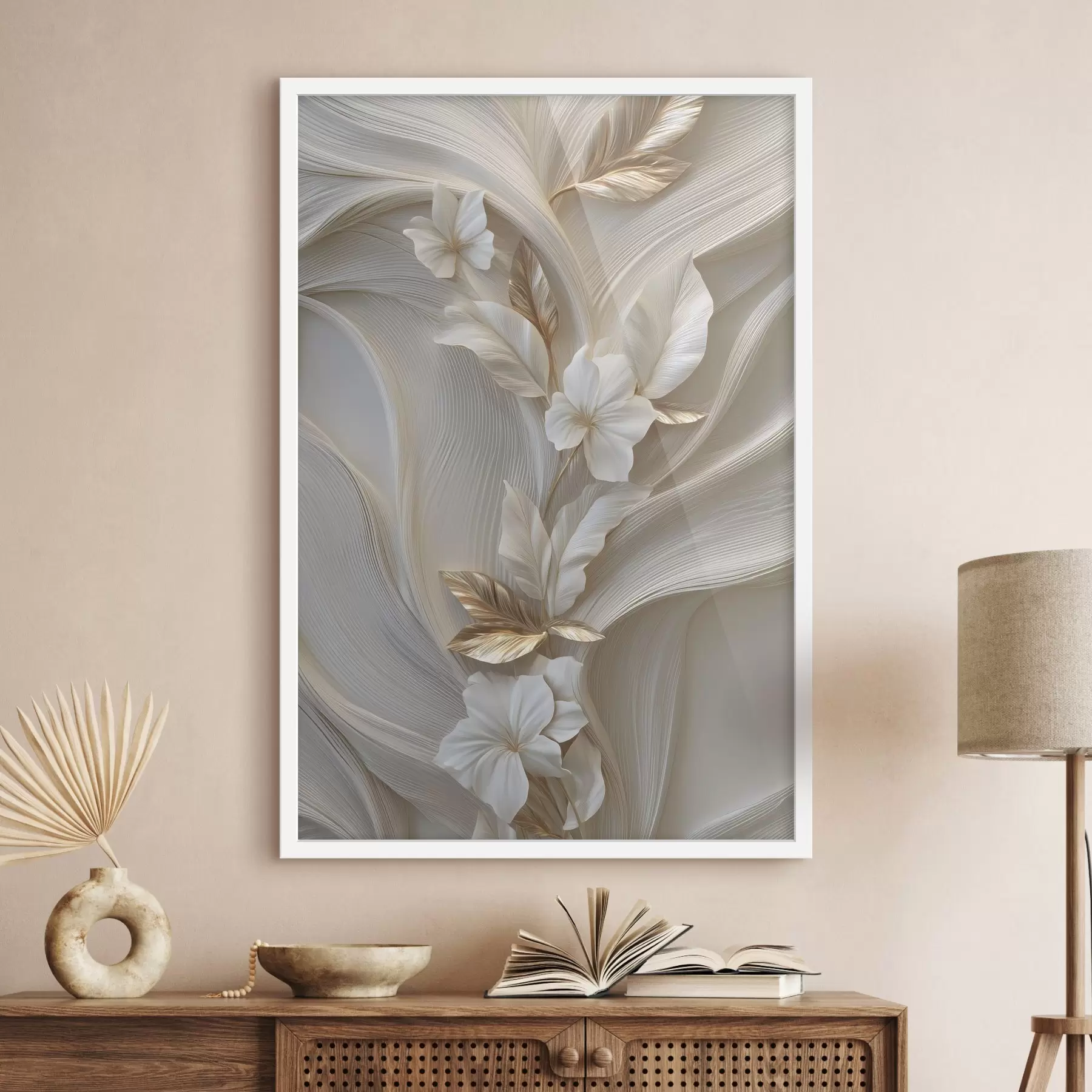 Fototapeta wspaniała imitacja trójwymiarowych liści, faktur i kwiatów f48787