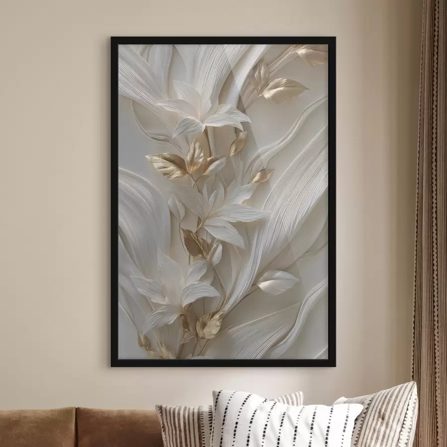 Fototapeta wspaniała imitacja trójwymiarowych liści, faktur i kwiatów f48788