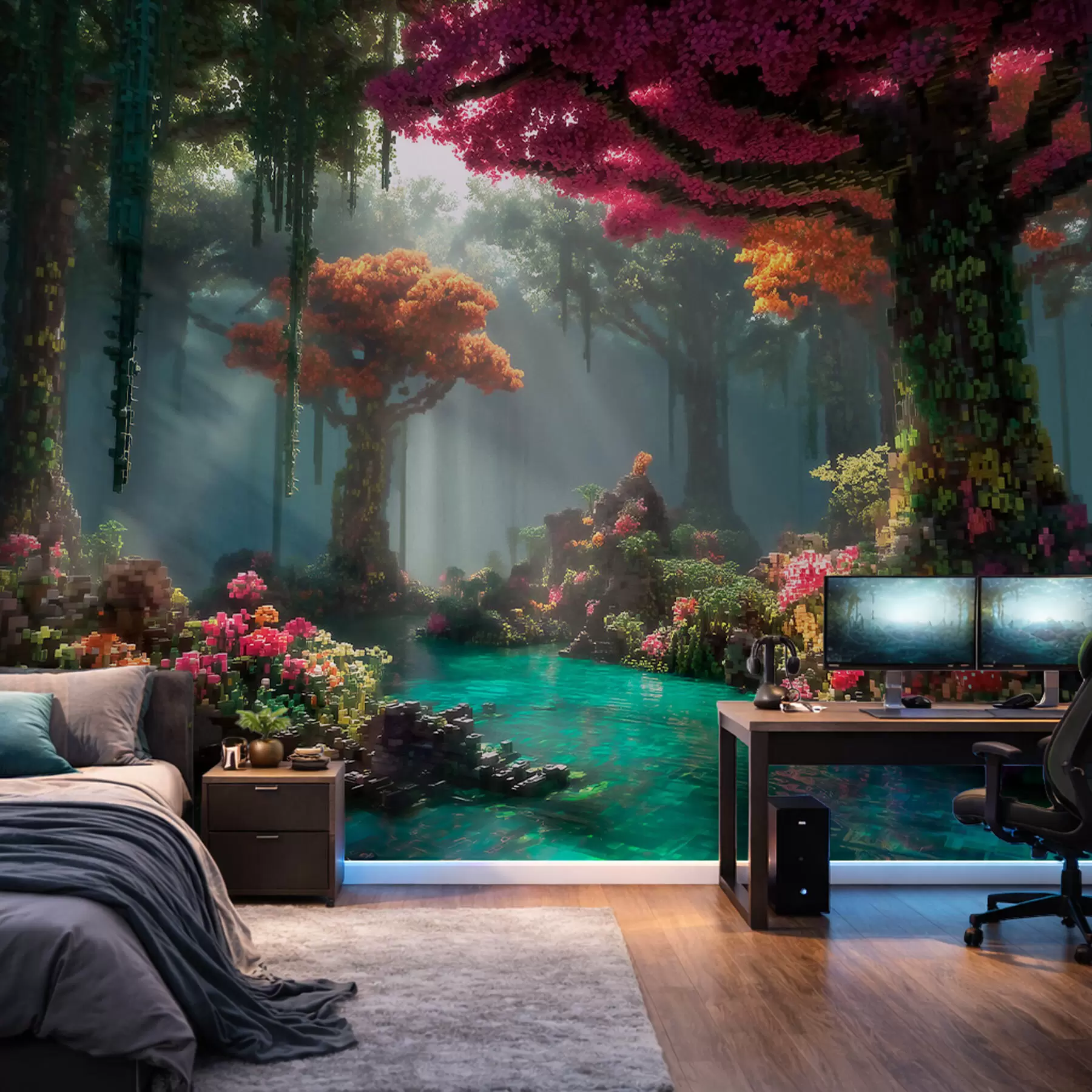 Fototapeta Zaczarowany las inspirowany grami wideo w09683