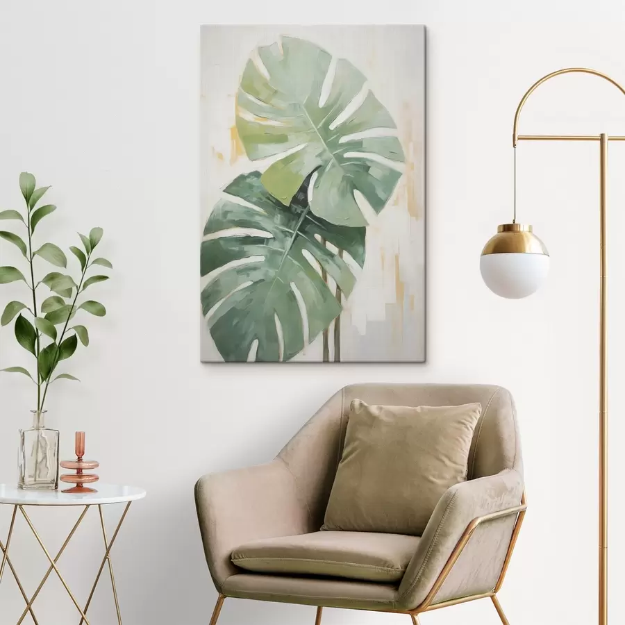 Obraz Obraz imitujący tropikalne liście s48763