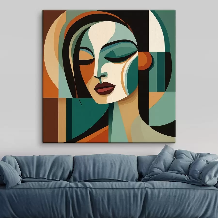 Obraz Portret kobiety w stylu geometrycznym s48952