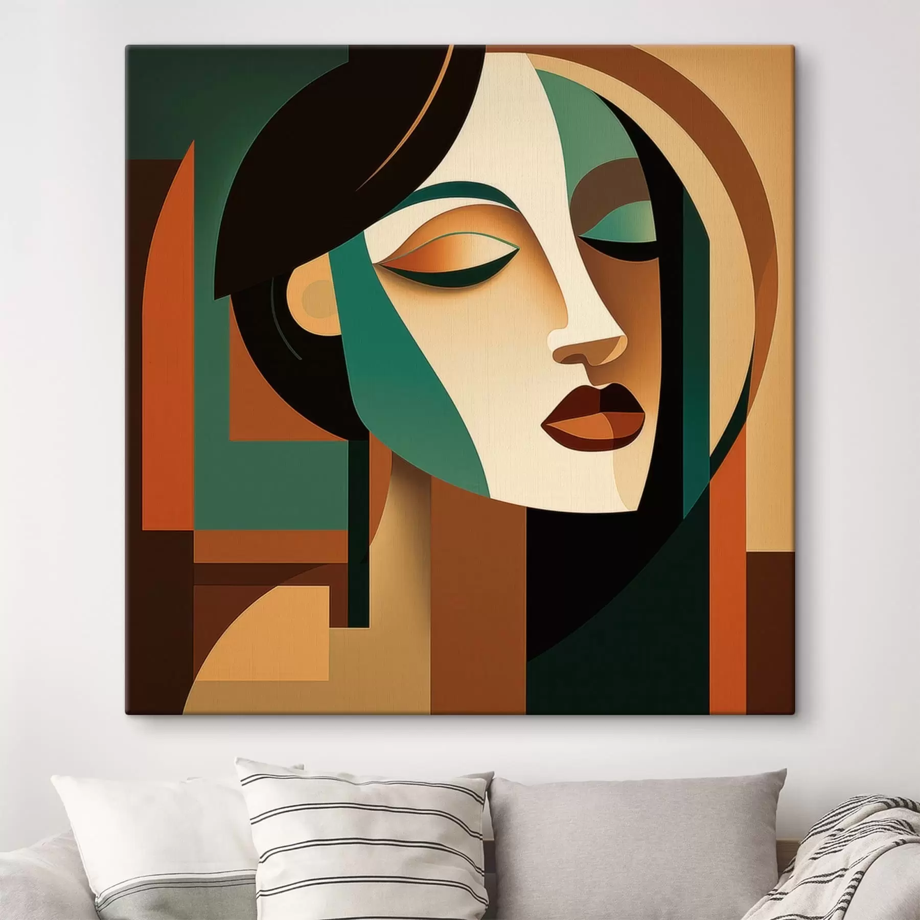 Obraz Portret kobiety w stylu geometrycznym s48953