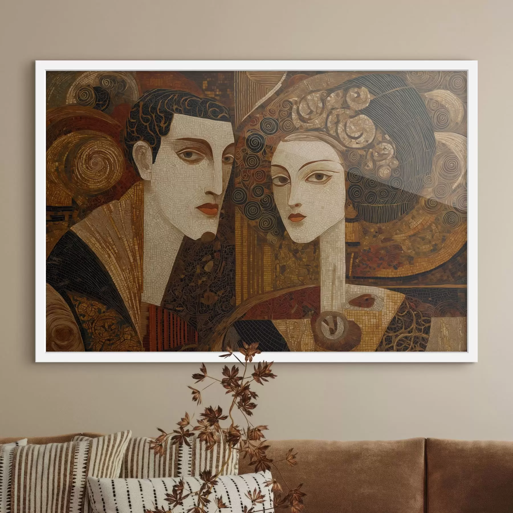 Fototapeta Para w stylu mozaiki, portret abstrakcyjny f48933