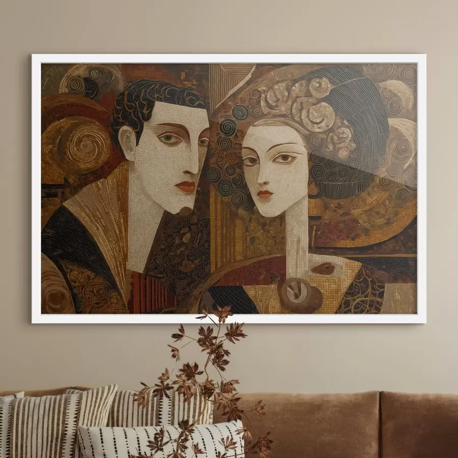 Fototapeta Para w stylu mozaiki, portret abstrakcyjny f48933