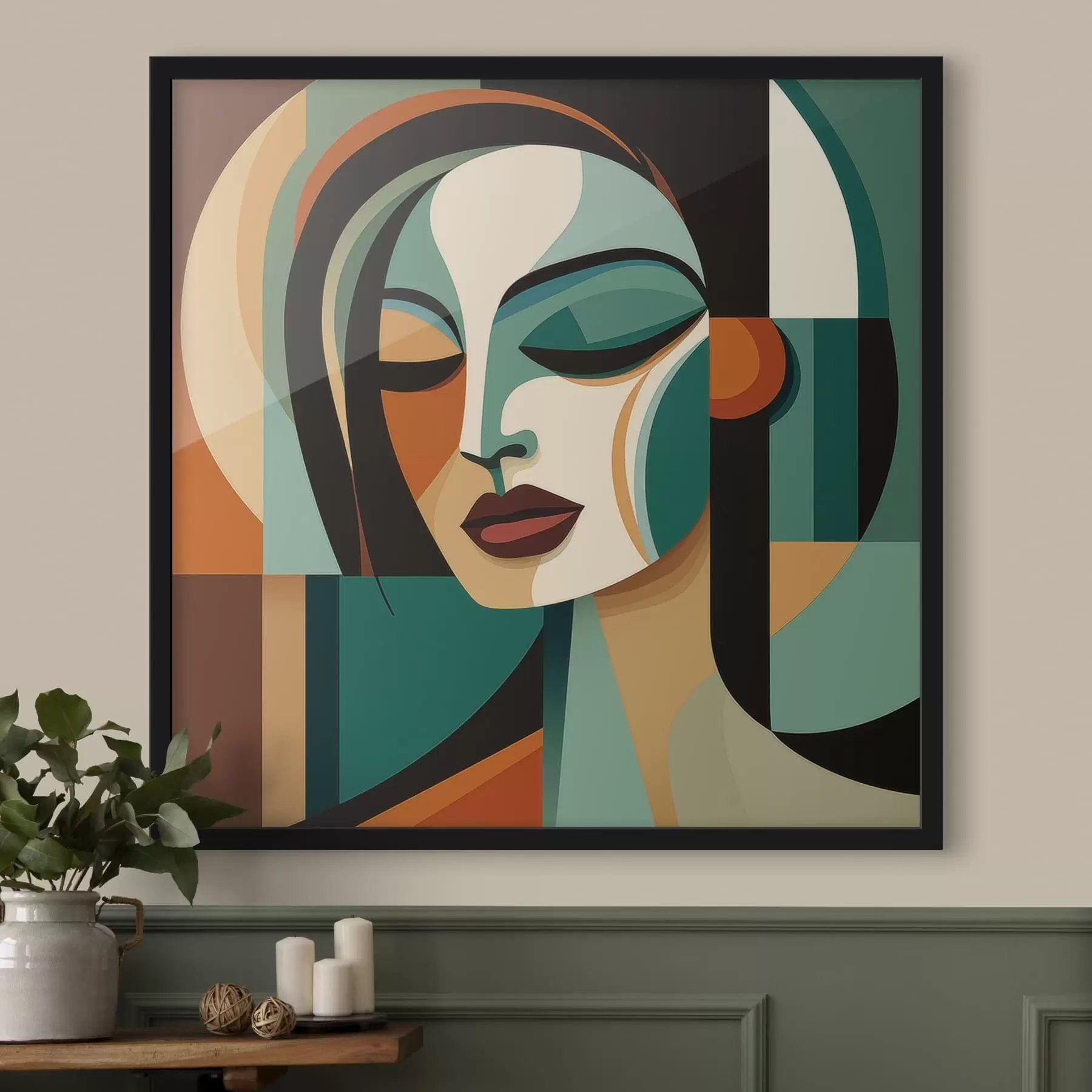 Fototapeta Portret kobiety w stylu geometrycznym f48952