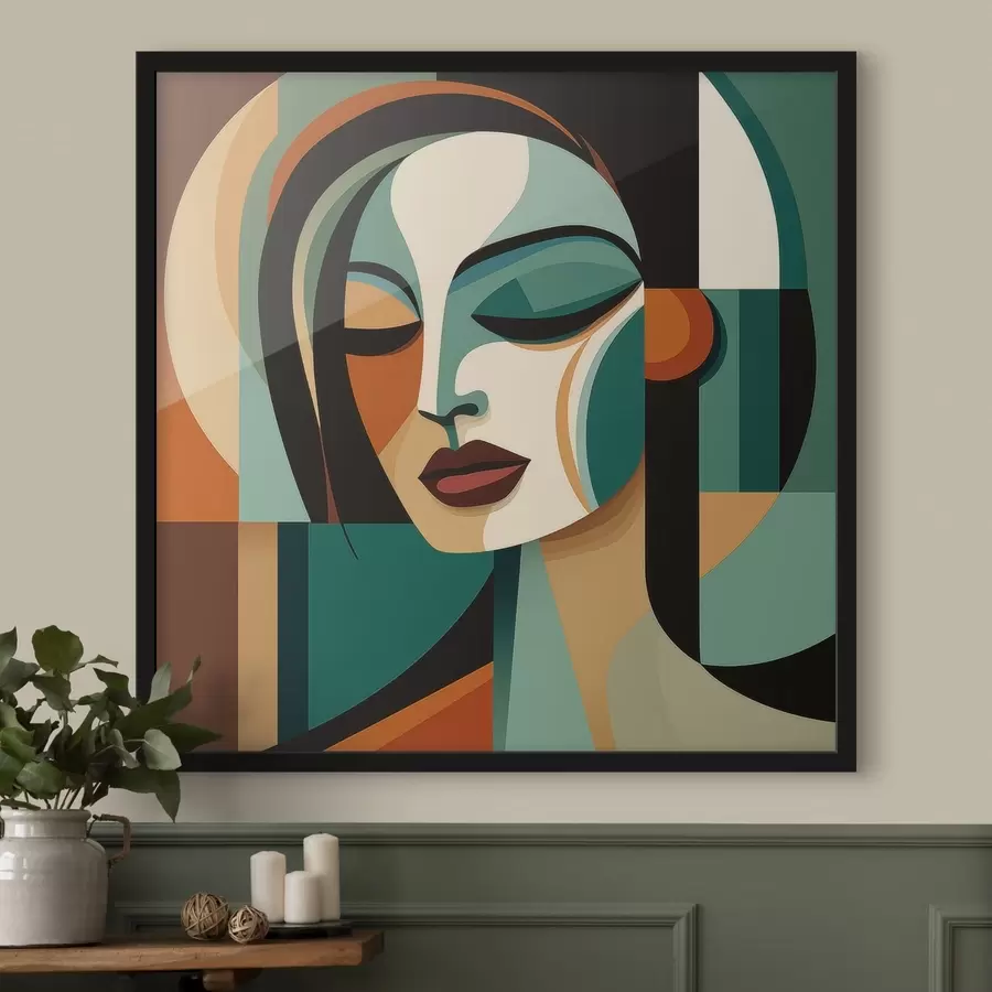 Fototapeta Portret kobiety w stylu geometrycznym f48952