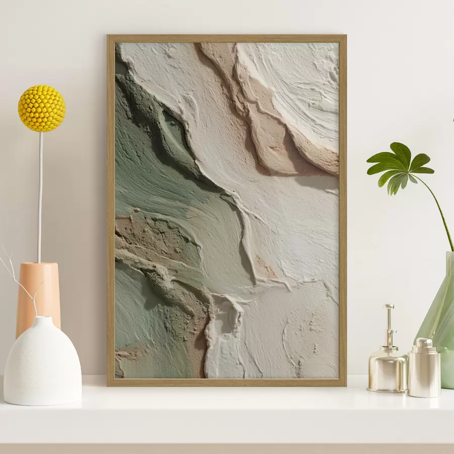 Fototapeta Tekstura w stylu impasto w odcieniach beżu i zieleni f48799