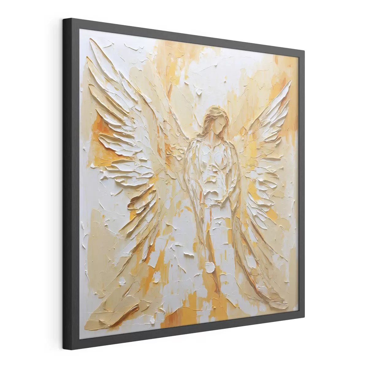 Plakat Figurka anioła o fakturze w stylu impasto, ze skrzydłami f48808