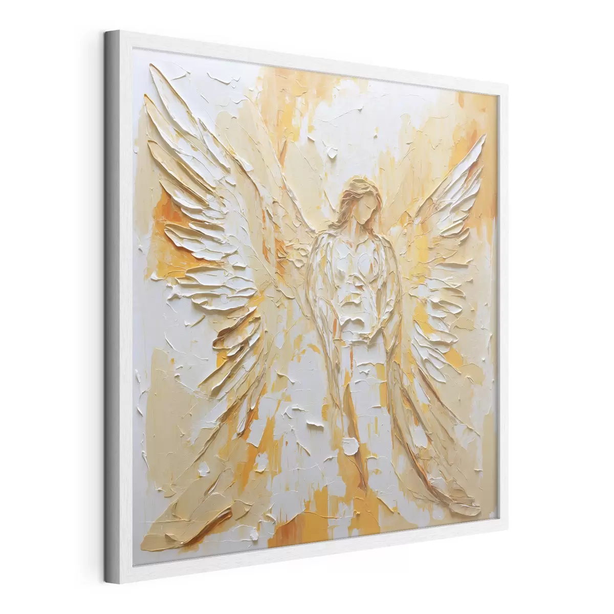 Plakat Figurka anioła o fakturze w stylu impasto, ze skrzydłami f48808