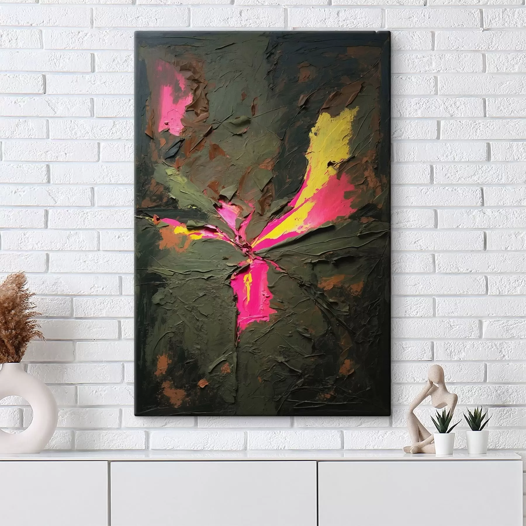 Obraz Kompozycja o fakturze w stylu impasto z wyrazistymi akcentami s48826